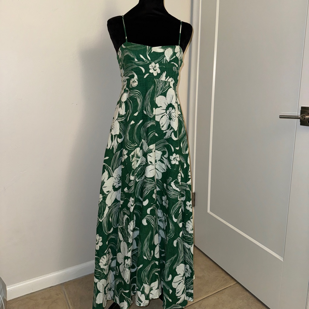 Faithfull The Brand Green Floral Maxi Dress